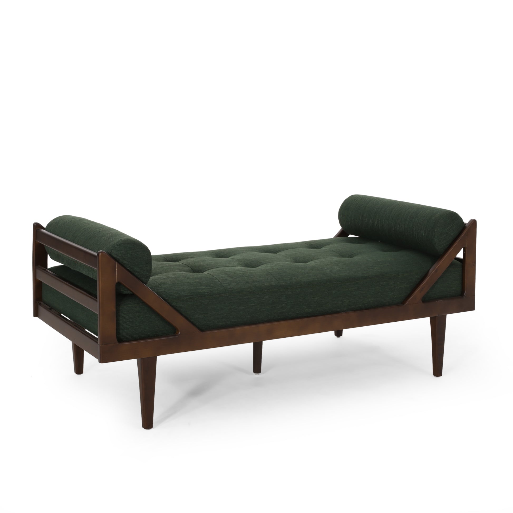 Chaise Lounge Blackish Green Fabric