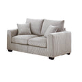 Classic Living Room 2Pc Sofa Set Ivory Corduroy Sofa And Loveseat W Pillows Square Arms Plush Couch Ivory Primary Living Space Cushion Back Classic,Contemporary,Modern Rubberwood Square Arms Corduroy 4 Seat