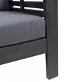 Outdoor Acacia Wood Club Chairs With Cushions, Dark Gray, 27.75