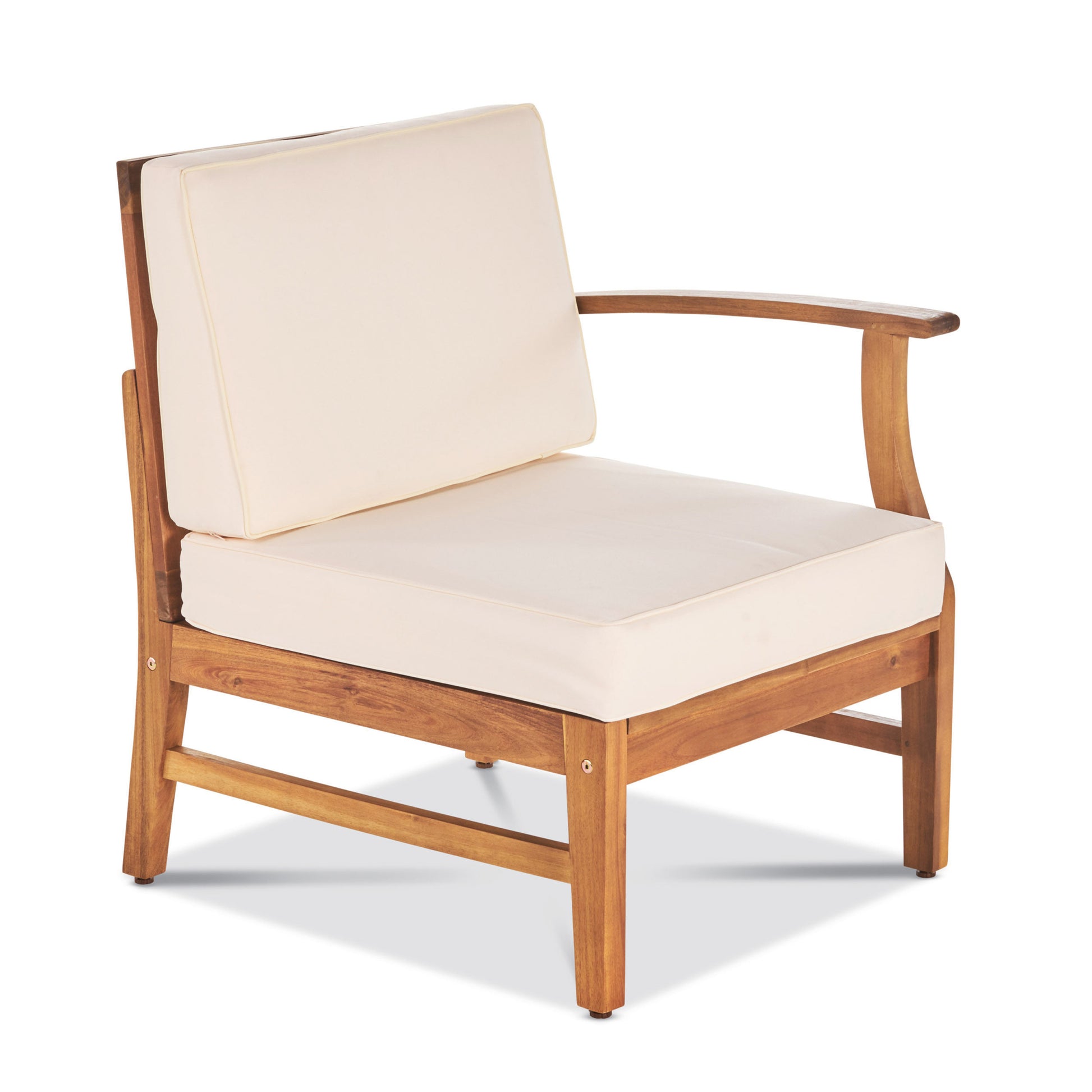 Perla 5 Pcs Sofa Set, Cream Cream Acacia Wood