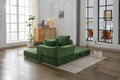 Modern Minimalist Sofa, Fold Out Sofa Bed, Convertible Chair Floor Couch & Sleeping Mattress For Living Room, Bedroom, Apartment, Removable Backrest, Green Green Chenille Soft Vintage Chenille 2 Seat