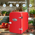 4L Portable Mini Fridge Warmer And Cooler Six 12Oz Cans Compact Refrigerator, 100% Freon Free & Eco Friendly, 4 L, Red Red Plastic