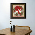 Cardinal Wreath Black Framed Wall Art For Living Room, Bedroom Wall Art Print For Home Decor By Linda Spivey Multicolor Wood Paper
