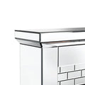 44'' W Electric Fireplace With Silver Mirrored Mantel Silver 400 Primary Living Space Modern Yes Freestanding Metal Synthetic Wood Mirror Electric