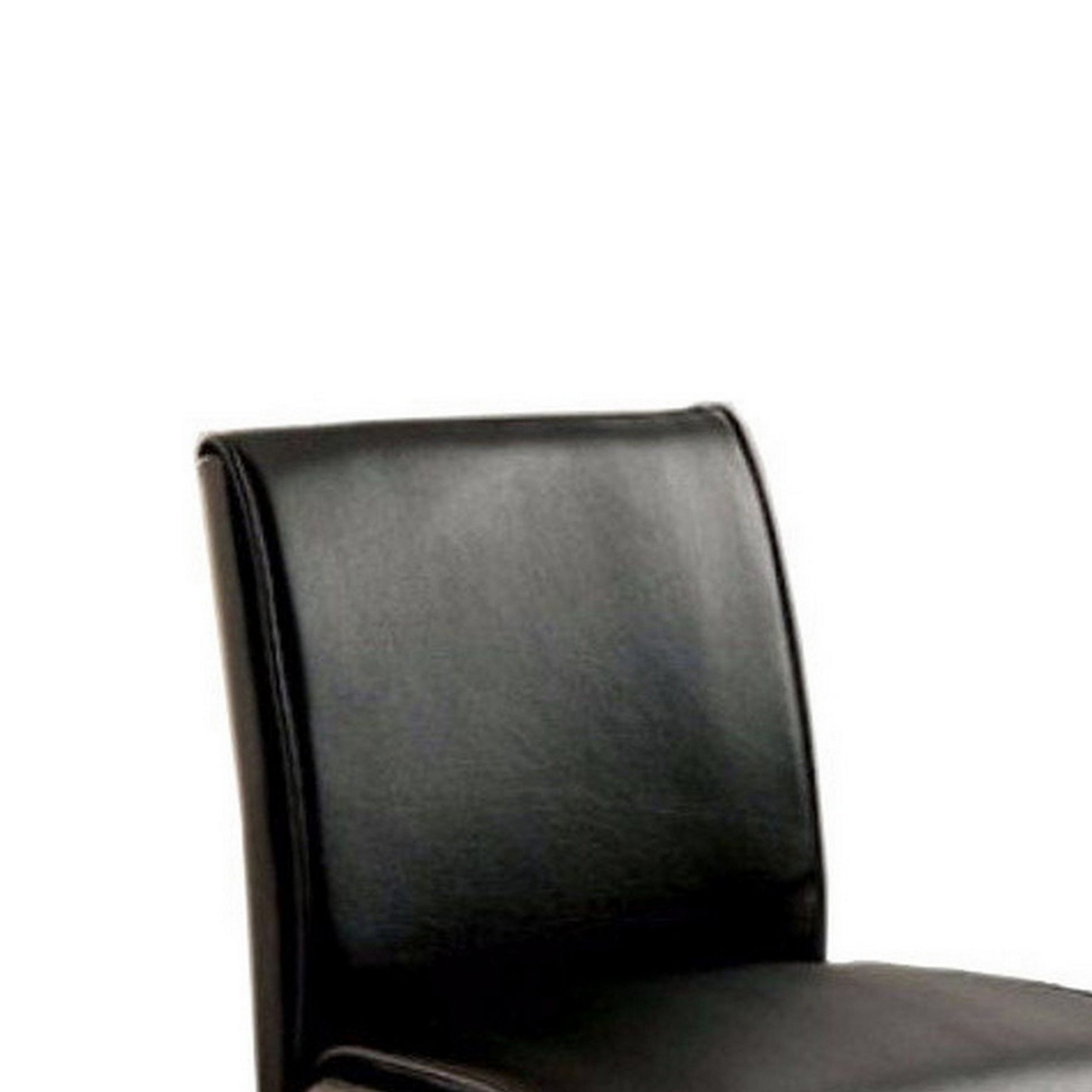 Counter Height Chair With Wooden Legs, Set Of 2, Black Black Wood Fabric