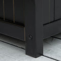 Outsunny Outdoor Storage Bench, 43 Gallon Deck Box With Armrests, Outdoor Storage Box For Patio Furniture Cushions And Garden Tools, Black Black Wood