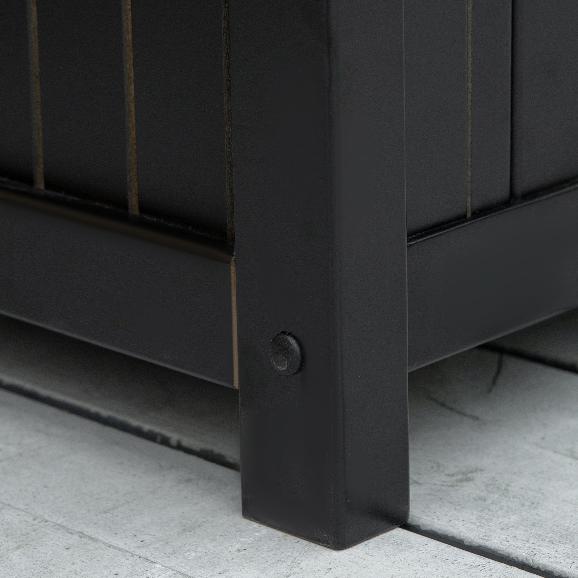 Outsunny Outdoor Storage Bench, 43 Gallon Deck Box With Armrests, Outdoor Storage Box For Patio Furniture Cushions And Garden Tools, Black Black Wood