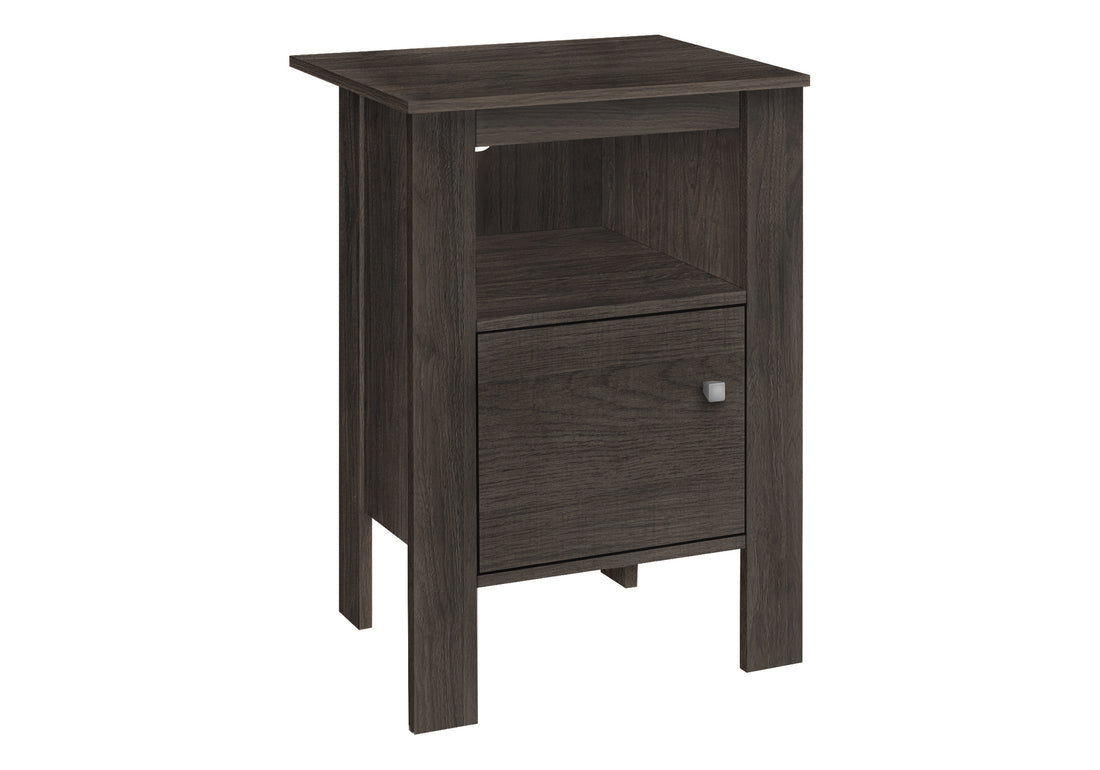 Accent Table, Side, End, Nightstand, Lamp, Storage, Living Room, Bedroom, Brown Laminate, Transitional Oak Particle Board