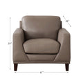 Soma Leather Chair Taupe Primary Living Space Mid Century Modern Eucalyptus Down Filling Genuine Leather