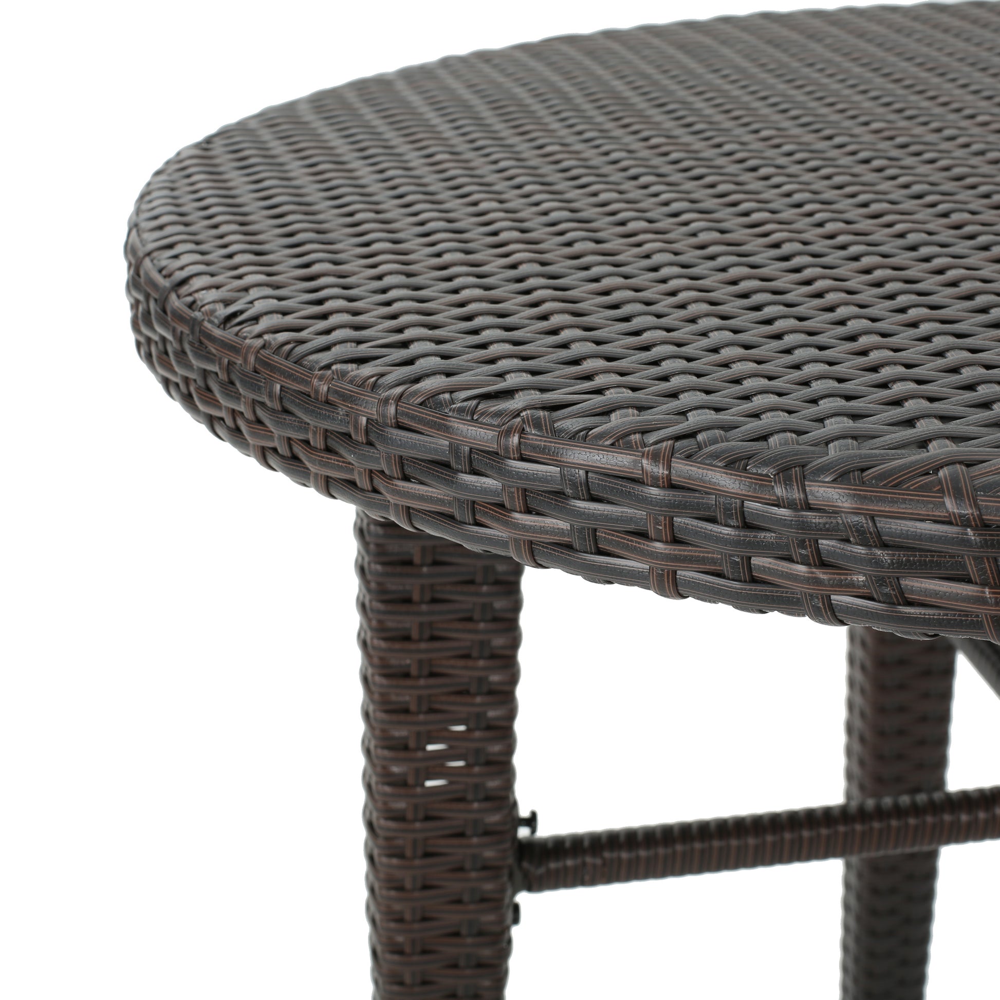 Rattan Round Bar Table Brown Multi Rattan