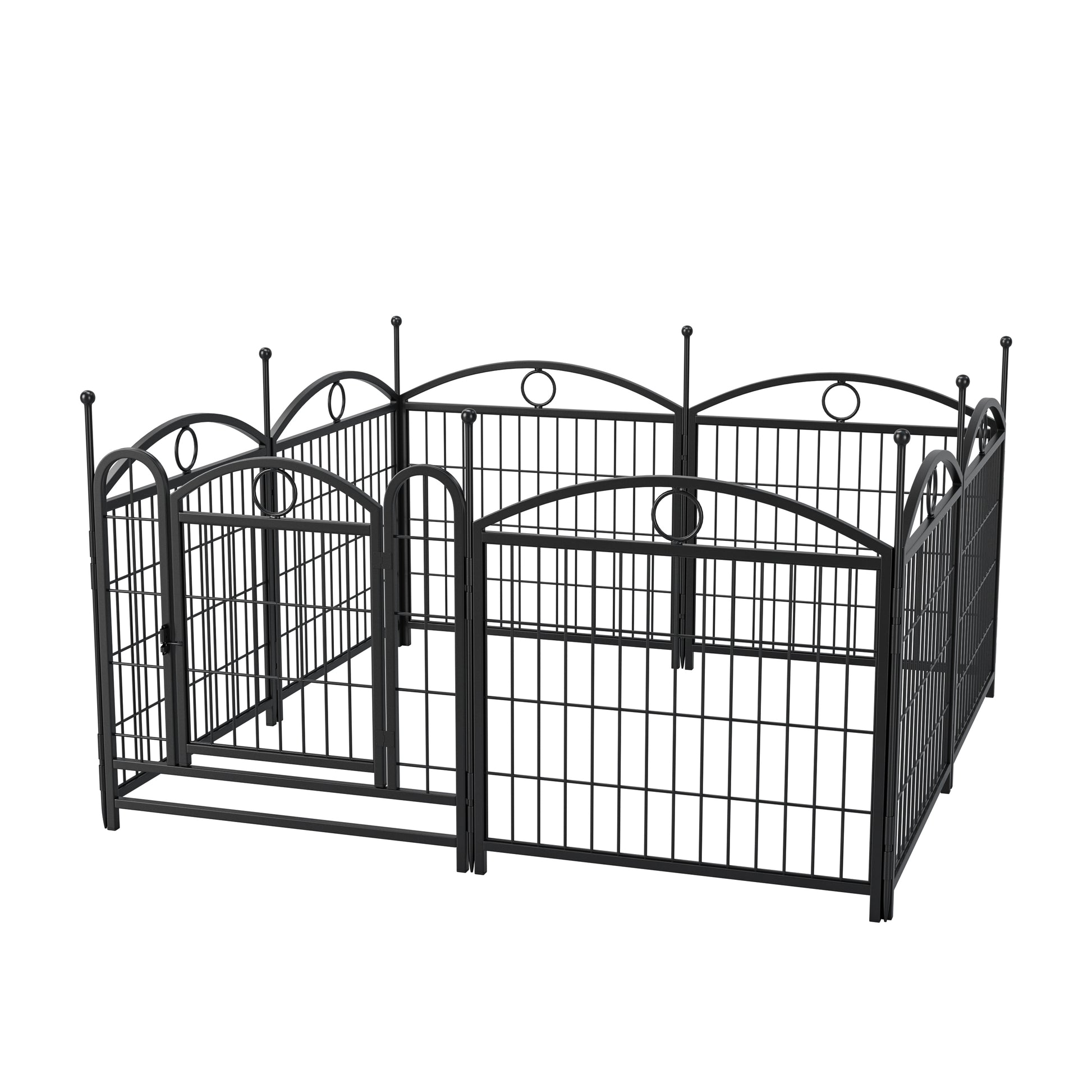 Dog Playpen Indoor 24 Inch 8 Panels Metal Dog Pen Pet Dog Fence Outdoor Exercise Pen With Doors, Heavy Duty Dog Fence Puppy Pen For Large Medium Small Dogs Indoor Outdoor Foldable Pet Exercise Pen