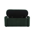 Coolmore Storage Ottoman,Bedroom End Bench,Upholstered Fabric Storage Ottoman With Safety Hinge, Entryway Padded Footstool, Ottoman Bench For Living Room & Bedroom Emerald Emerald Foam Velvet