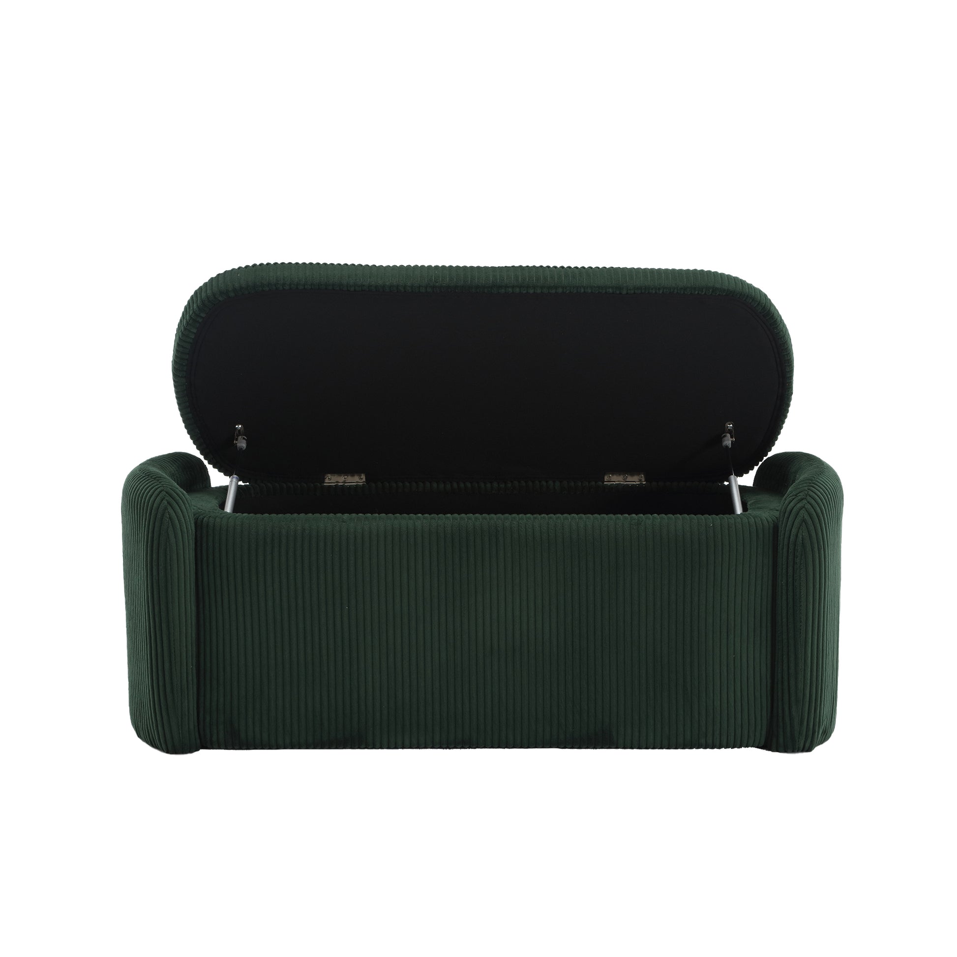 Coolmore Storage Ottoman,Bedroom End Bench,Upholstered Fabric Storage Ottoman With Safety Hinge, Entryway Padded Footstool, Ottoman Bench For Living Room & Bedroom Emerald Emerald Foam Velvet