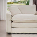 Sectional Sofa Modular Deep Seat 3 Seat Sofa Couch With Ottoman,Comfy Upholstered Furniture For Living Room,Light Beige Corduroy Sofa Beige Corduroy 3 Seat