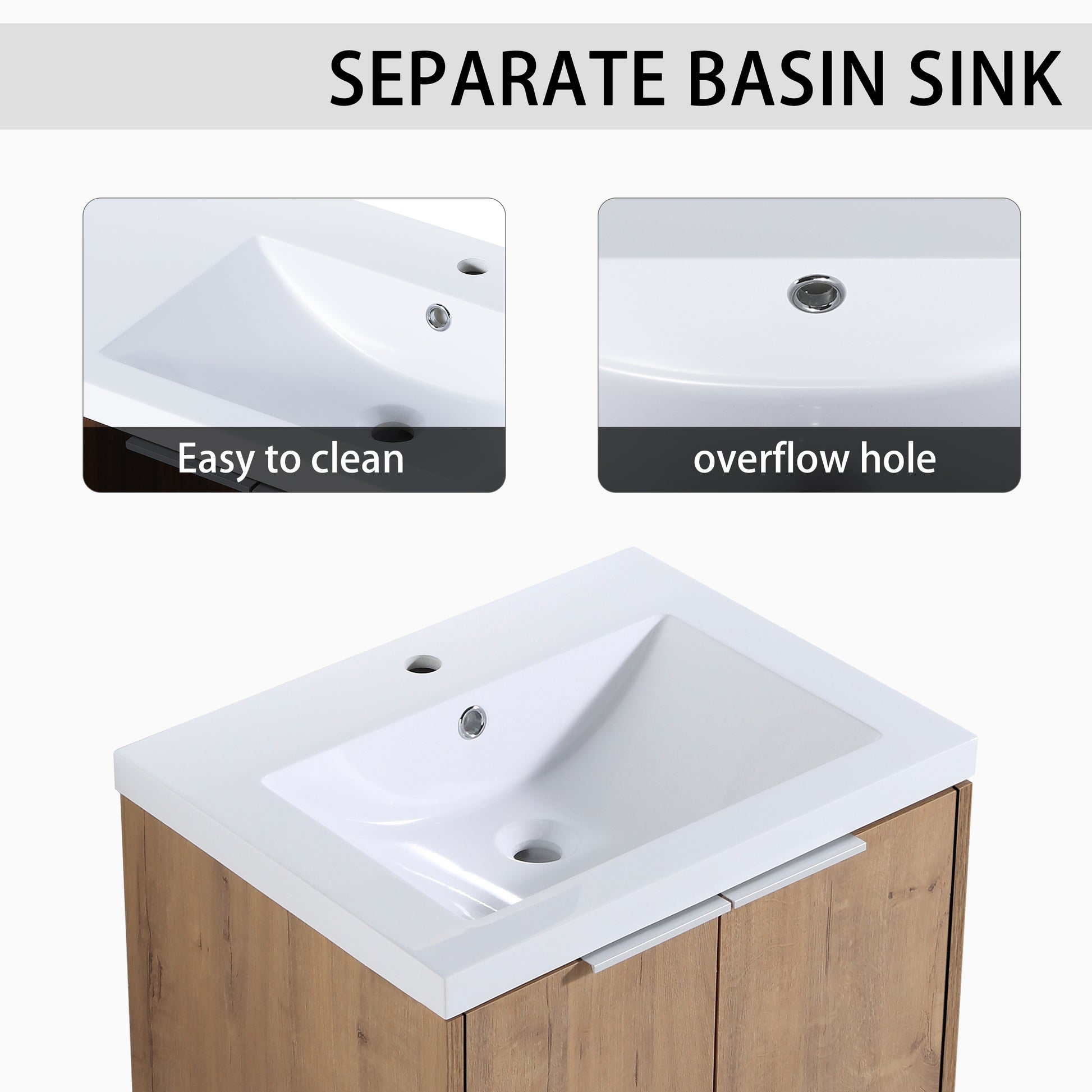 60" Wall Mounted Bathroom Vanity With Sink And Side Cabinet, Soft Close Doors,00112Imox2 0624Imox2 0612Gwh Combination Cabinet Kd Packing Imitative Oak Bathroom Modern Plywood Plywood
