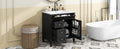 30'' Bathroom Vanity With Top Sink, Modern Bathroom Storage Cabinet With 2 Drawers And A Tip Out Drawer, Single Sink Bathroom Vanity Black Bathroom Solid Wood Mdf
