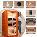 Infrared Sauna Room Single Room Natural Metal & Wood Solid Wood