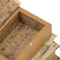 Set Of 4 Book Boxes With Birds, Flowers, And Handwriting Design, 5.5X4X2