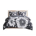 Floral Reversible Comforter Set Queen Multicolor Polyester