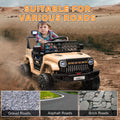 Qaba 12V Ride On Truck, Battery Powered Kids Electric Car Utv With 4 Suspension Wheels, Remote Control, 3 Speeds, Led Headlights, Horn, Usb Music, Khaki Khaki Plastic