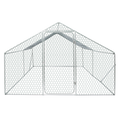 Xpt034 Outdoor Chicken Coop Metal Big Space 13*10*6Ft Silver Grey Metal