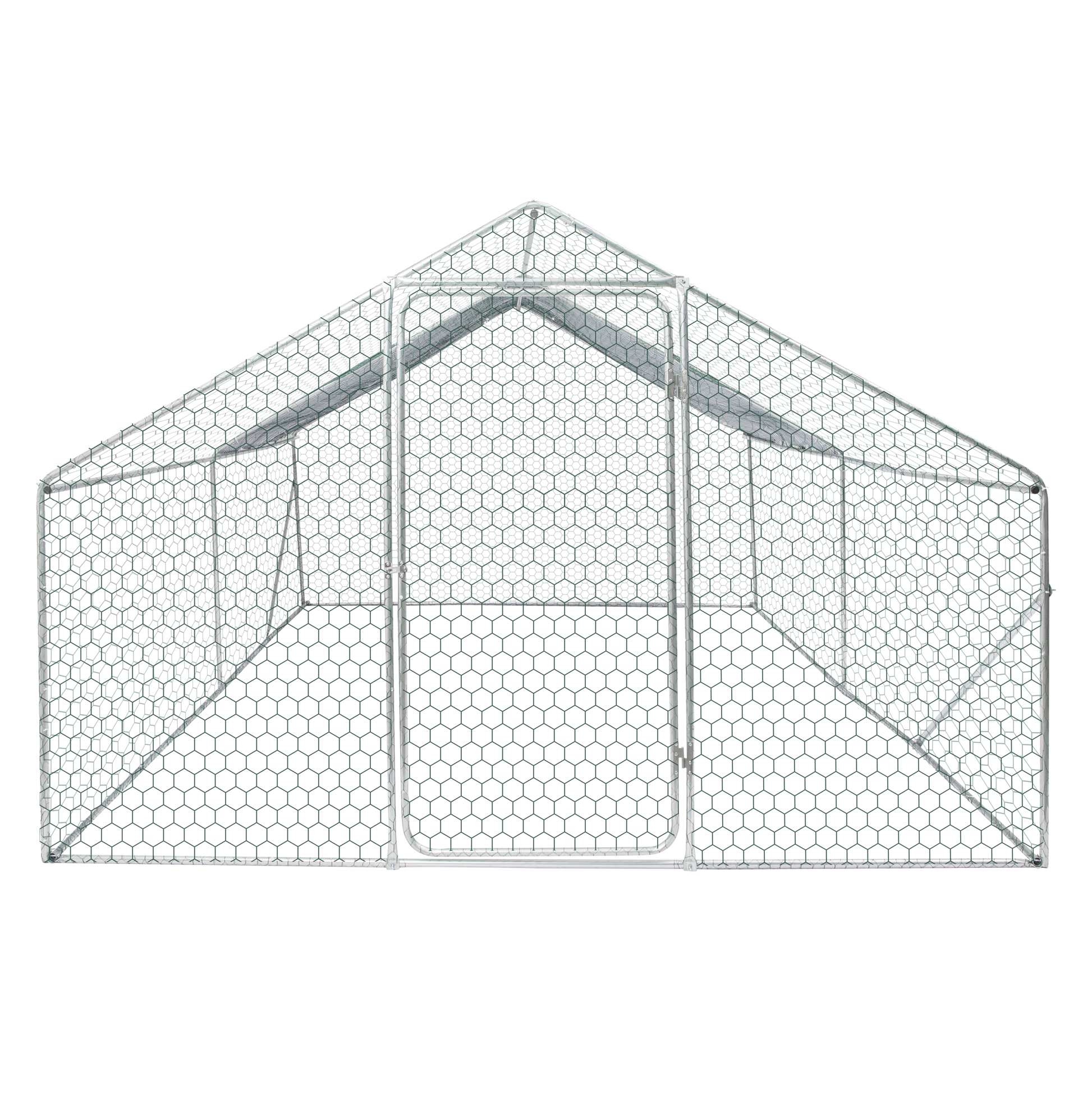 Xpt034 Outdoor Chicken Coop Metal Big Space 13*10*6Ft Silver Grey Metal