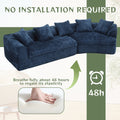 Coolmore Boucle Sofa 3 Seater For Living Room Oversized Comfy Sofa Unique Double Seat And Corner Construction For Apartment, Office Left Hand Facing Navy Navy Primary Living Space Foam Boucle 3 Seat