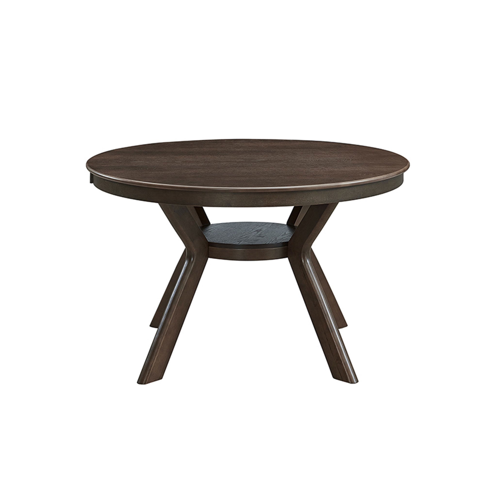 47.24''Round Rubber Wood Dining Table For 4 6 With Wooden Trestle Pedestal Base,Modern Kitchen Wooden Table Dinner Table For Dining Room, Living Room,Dark Brown 1Table Dark Brown Solid Wood Mdf