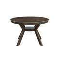 47.24''Round Rubber Wood Dining Table For 4 6 With Wooden Trestle Pedestal Base,Modern Kitchen Wooden Table Dinner Table For Dining Room, Living Room,Dark Brown 1Table Dark Brown Solid Wood Mdf