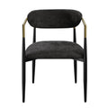 Jaramillo Black Chenille & Black Finish Side Chair Set Of 2 Black Chenille