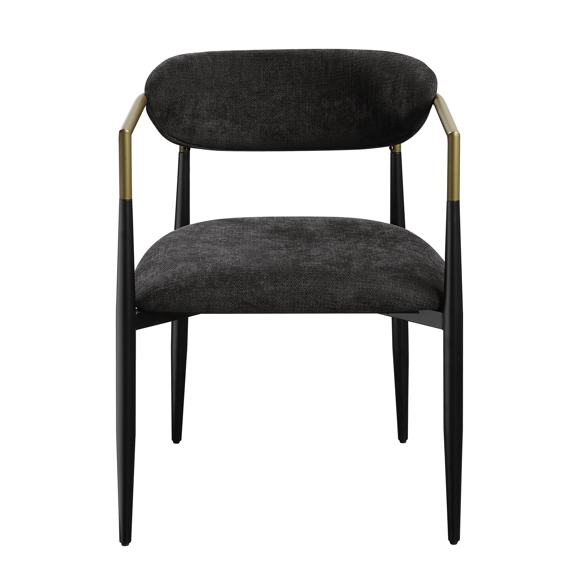 Jaramillo Black Chenille & Black Finish Side Chair Set Of 2 Black Chenille