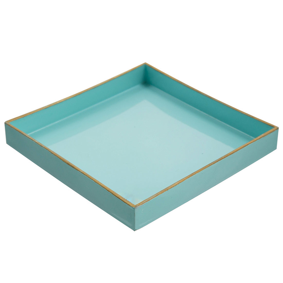 Alluring Mimosa Square Tray, Powder Blue Blue Plastic