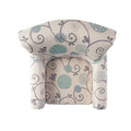 Jasmine Club Chair White Blue Fabric
