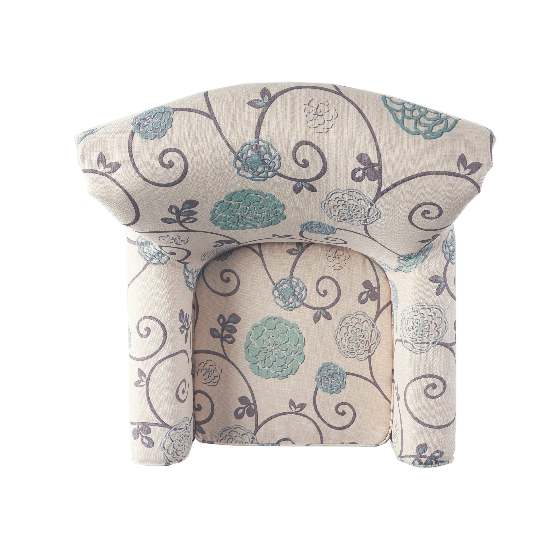 Jasmine Club Chair White Blue Fabric