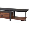 Elling Walnut & Black Finish Tv Stand Walnut Black 50 59 Inches Synthetic Wood