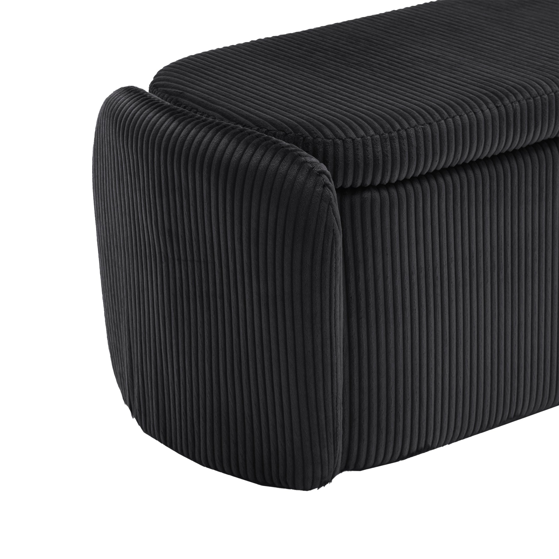 Coolmore Storage Ottoman,Bedroom End Bench,Upholstered Fabric Storage Ottoman With Safety Hinge, Entryway Padded Footstool, Ottoman Bench For Living Room & Bedroom Black Black Primary Living Space Foam Velvet