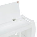 Retro Multifunctional Storage Bench With Cushion And Curved Side Panel For Entrance And Living Room Antique White Antique White Mdf