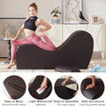 Yoga Chaise Lounge Chair For Stretching Relaxation Exercise, Ergonomic S Curved Chaise Lounge, Full High Density Foam Filled Yoga Chair For Indoor Living Room Bedroom Lounge, Black Easy Clean Full