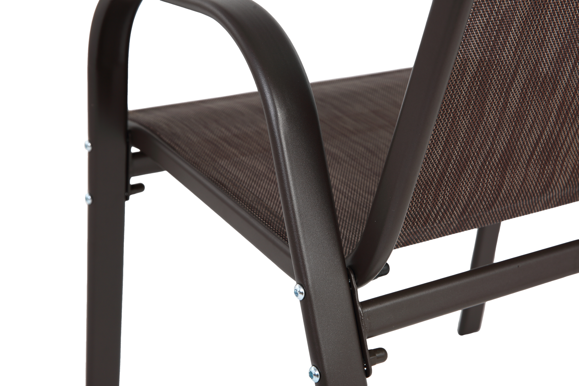 2 Piece Patio Chairs, Outdoor Camping Chairs Withtextilene Fabric, Set Of 2 Garden Chairs With Armrest High Backrest For Garden Patio Pool Beach Yard Space Saving Brown Brown Steel