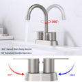 2 Handles Bathroom Sink Faucet, Brushed Nickel Centerset Rv Bathroom Faucets For 3 Hole Brushed Nickel Metal