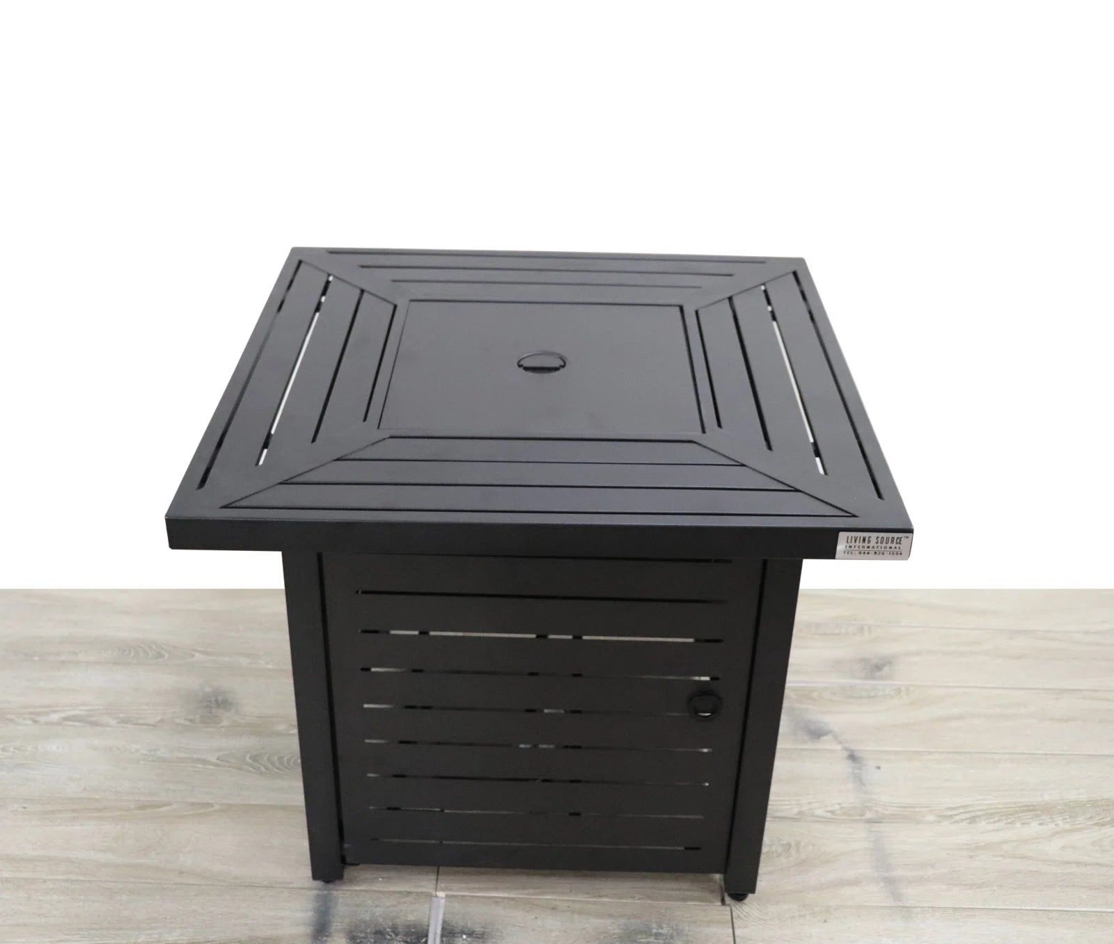 25'' H X 30'' W Steel Outdoor Fire Pit Table With Lid Black Garden & Outdoor Modern Stone Steel