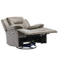 Home Theater Recliner Set Manual Recliner Chair With A Led Light Strip Two Built In Cup Holders For Living Room,Bedroom, Grey Grey Foam Pu