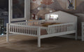 Full Size Wood Platform Bed With House Shaped Headboard, Led And Built In Storage, White Box Spring Not Required Full White Wood Bedroom Bed Frame Wood
