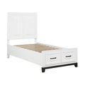 White Finish Twin Size Platform Bed With Storage Drawers Wooden Bedroom Furniture 1Pc Box Spring Not Required Twin White Wood Bedroom Rustic,Transitional Storage Included Wood