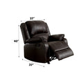 Zuriel Motion Rocker Recliner, Brown Synthetic Leather Lv52282 Brown Upholstered