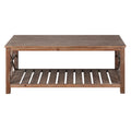 52''W Handcrafted Coffee Table In Front Of The Sofa Or Loveseat For Living Room Brwon Antique Brown Light Brown Desk Top Primary Living Space Antique Floor Mount Rectangular Open Storage Coffee & End Tables Lacquered Solid Wood Mdf Mdf
