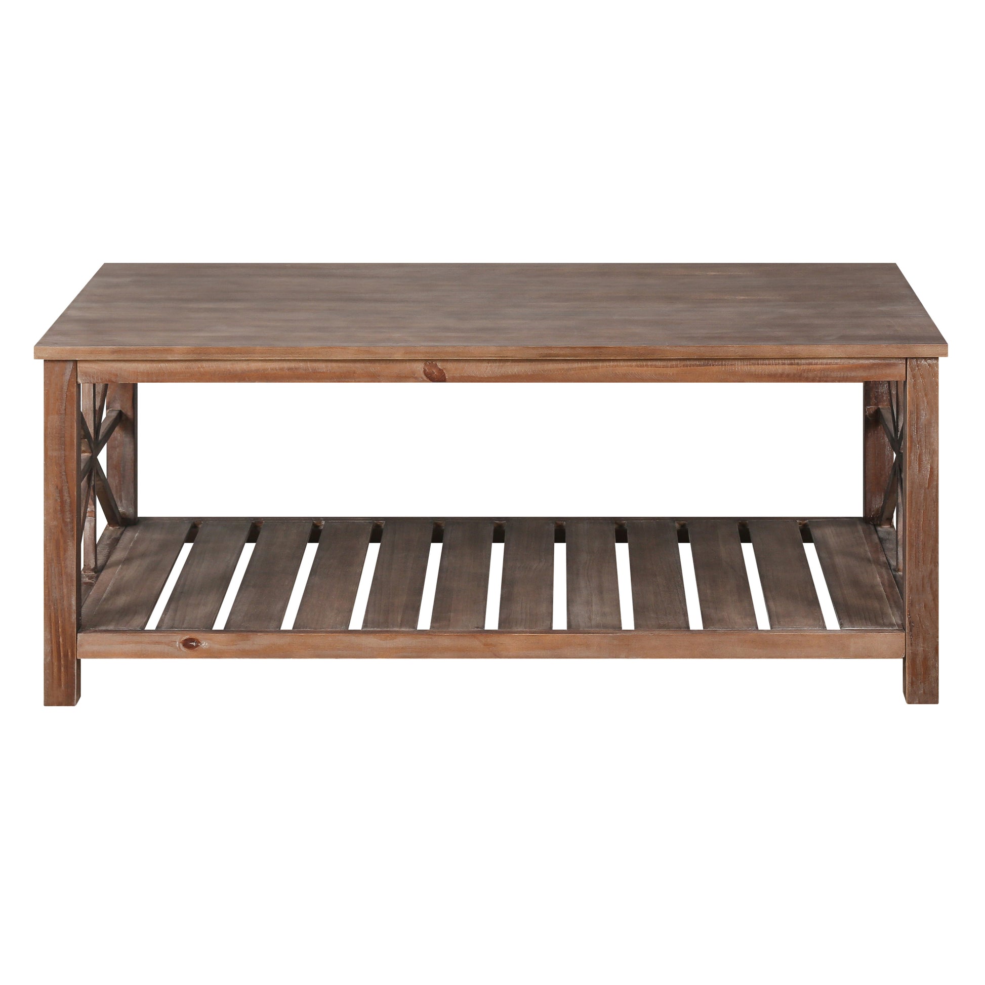 52''W Handcrafted Coffee Table In Front Of The Sofa Or Loveseat For Living Room Brwon Antique Brown Light Brown Desk Top Primary Living Space Antique Floor Mount Rectangular Open Storage Coffee & End Tables Lacquered Solid Wood Mdf Mdf