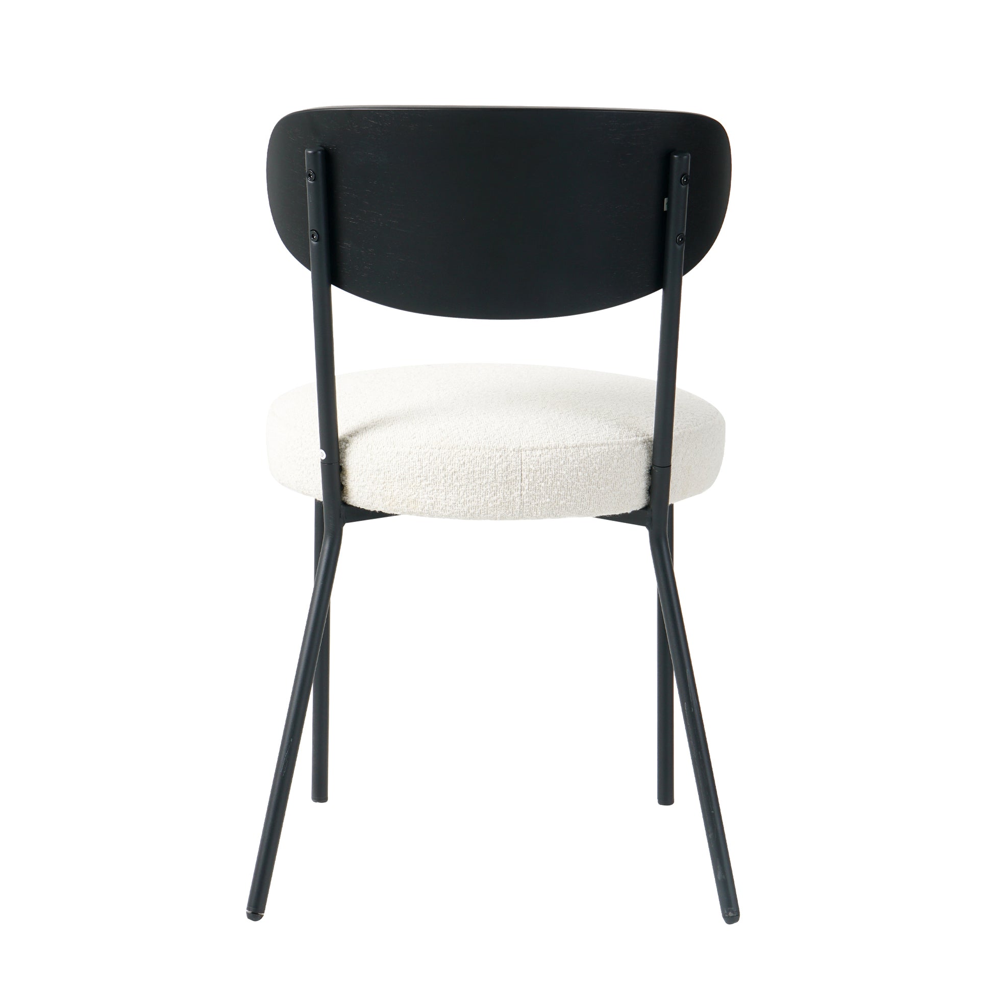Modern Grey Simple Teddy Velvet Dining Chair Upholstered Chair Family Bedroom Stool Back Dressing, Black Round Table Set,Bentwood Covered With Ash Veneer Chair Back,Chair Black Metal Legs Set Of 3 Black Mdf