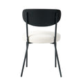 Modern Grey Simple Teddy Velvet Dining Chair Upholstered Chair Family Bedroom Stool Back Dressing, Black Round Table Set,Bentwood Covered With Ash Veneer Chair Back,Chair Black Metal Legs Set Of 5 Black Mdf
