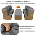 Customizable Outdoor Patio Furniture Set, Wicker Furniture Sofa Set With Thick Cushions, Suitable For Backyard, Porch. Yes Gray Garden & Outdoor Complete Patio Sets Hdpe